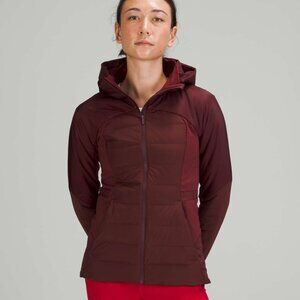 Lululemon Women's Red Merlot Down for It All Run Full-Zip Puffer Jacket Size 2